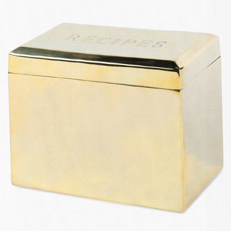 Beveled Recipe Box In Solid Brass Design By Sir/madam