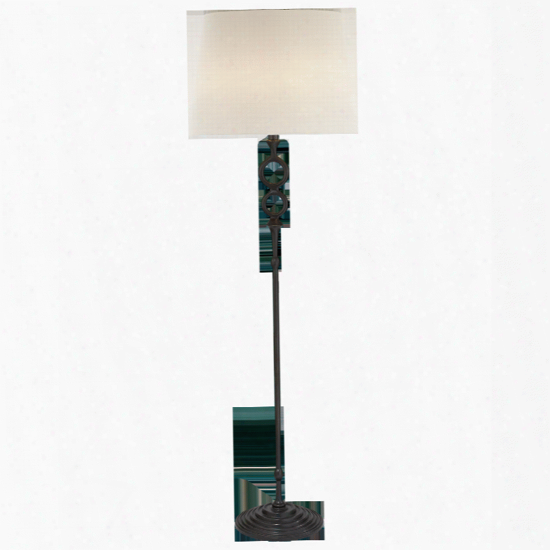 Bristol Floor Lamp In Various Finishes W/ Linen Shade Design By Aerin