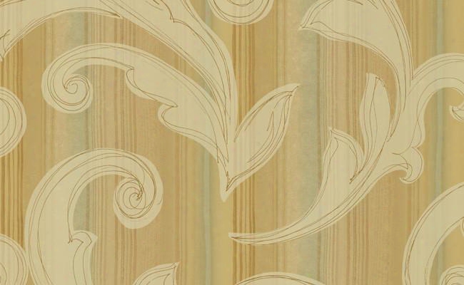 Brumel Scrolled Wallpapeer In Metallic And Browns By Carl Robinson For Seabrook Wallcoverings