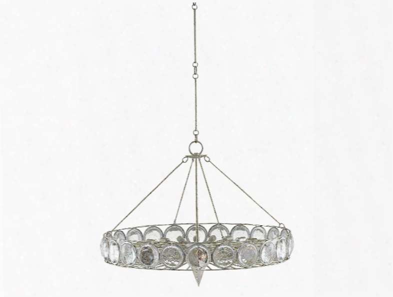 Celestia Circle Chandelier In Majestic Silver Leaf Design By Currey & Company