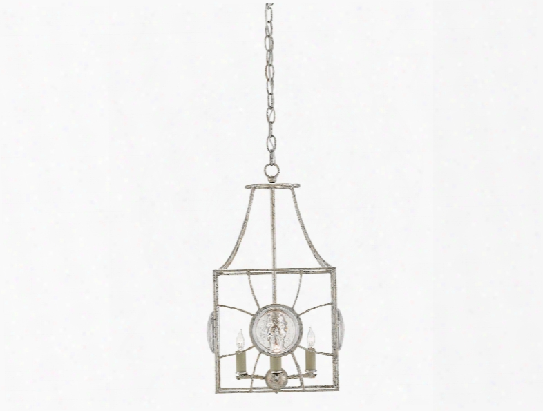 Celestia Lantern In Majestic Silver Leaf Design By Currey & Company