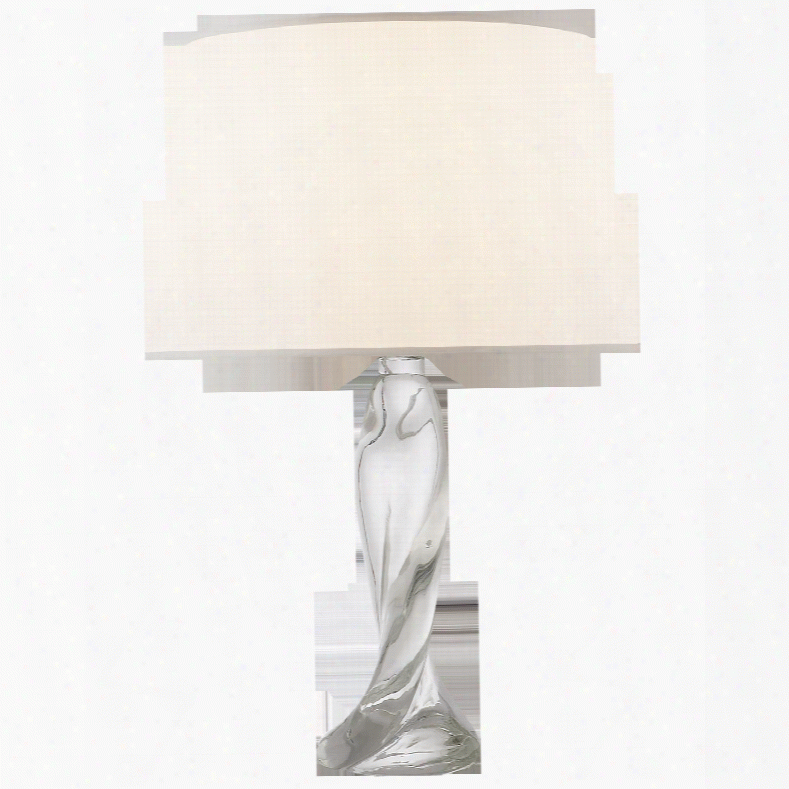 Chloe Table Lamp In Clear Crystal W/ Silk Shade Design By Suzanne Kasler