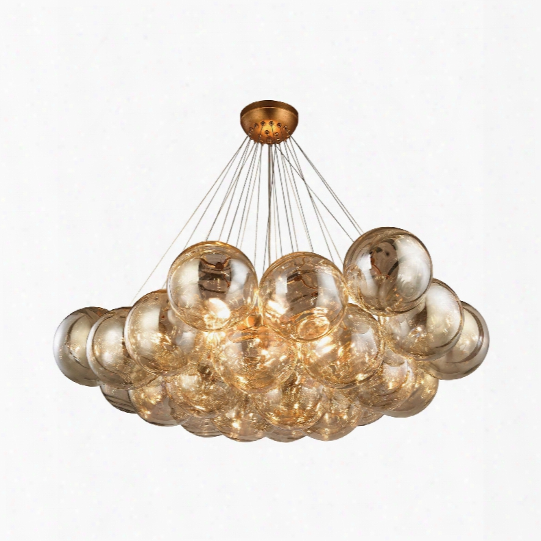 Cielo 6 Light Chandelier In Antique Gold Leaf Design By Bd Fine