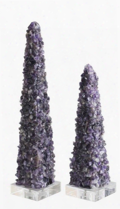 Cienega Purple Quartz Obelisks Design By Couture Lamps