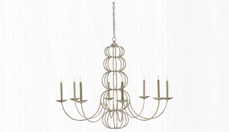 Clarion Chandelier In Majestic Silver Leaf Design By Currey & Company