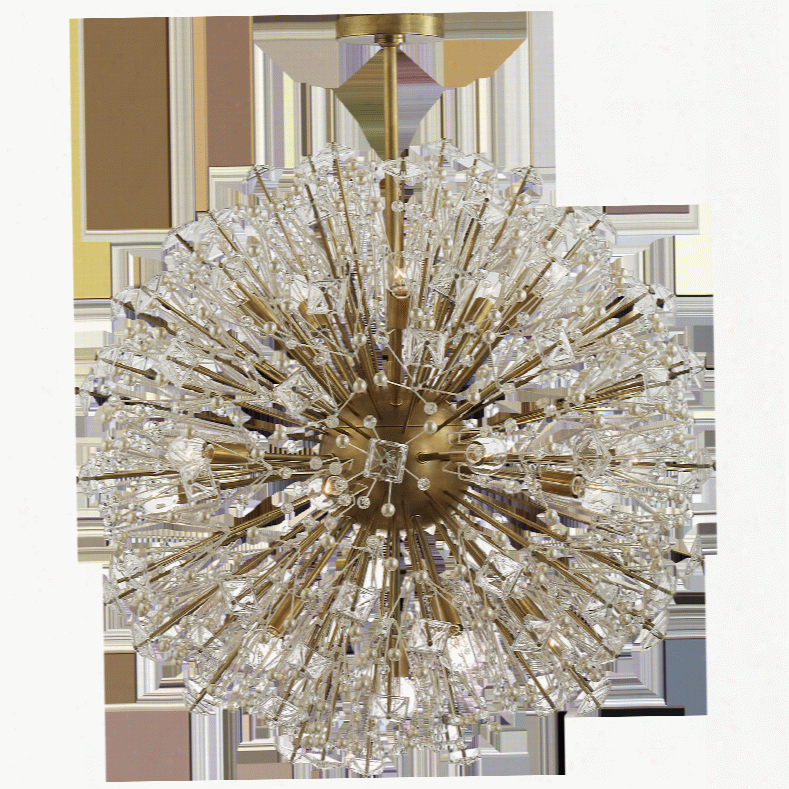 Dickinson Large Chandelier In Soft Brass W/ Clear Glass & Cream Pearls Design By Kate Spade