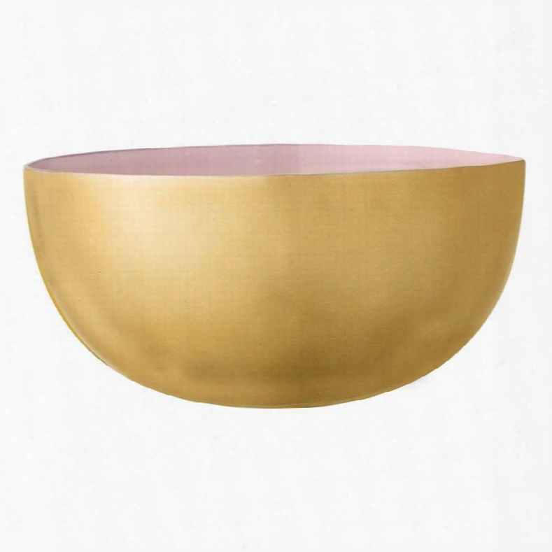 Enameled Aluminum Bowl In Rose & Gold Design By Bd Edition