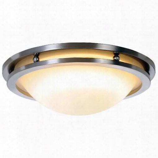 Monument 617612 Contemporary Fluorescent Lighting Collection, Flush Mount, Brushed Nickel 617612