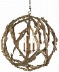 Driftwood Orb Chandelier design by Currey & Company