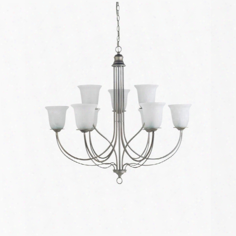 Sea Gull Lighting 31293-57 Plymouth 9-light Chandelier Weathered Pewter Finish