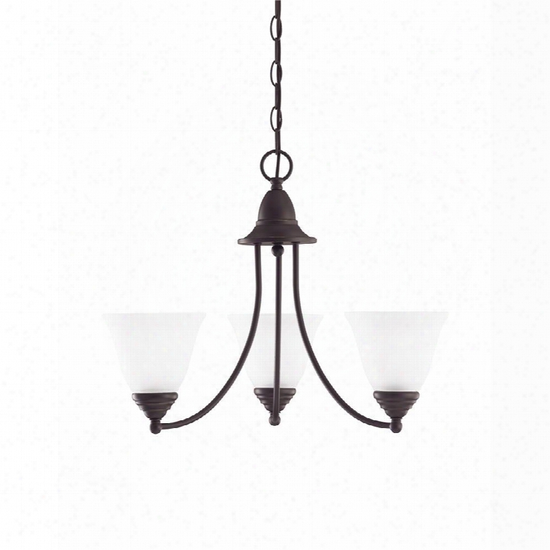 Sea Gull Lighting 31575-782 3-light Chandelier Glass Heirloom Bronze Finish