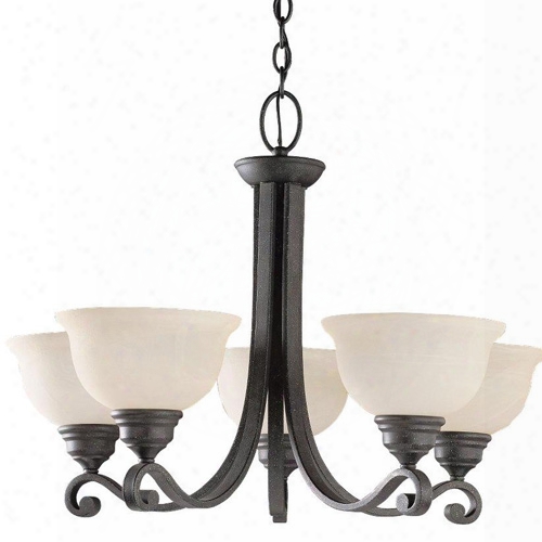 Sea Gull Lighting 39059ble-07 5-light Serenity Chandelier, Weathered Iron