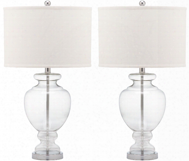 Set Of Two Clear Glass Table Lamps Design By Safavieh