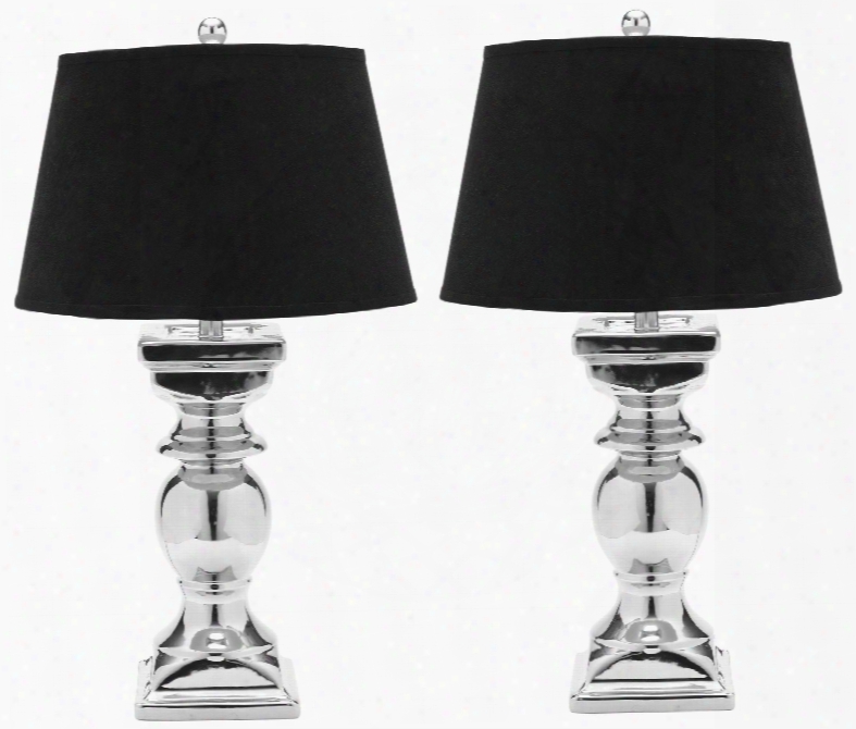 Set Of Two Helen Silver Baluster Lamps Design By Safavieh