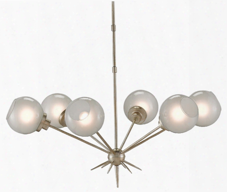 Shelly Chandelier In Silver Leaf Design By Currey & Company