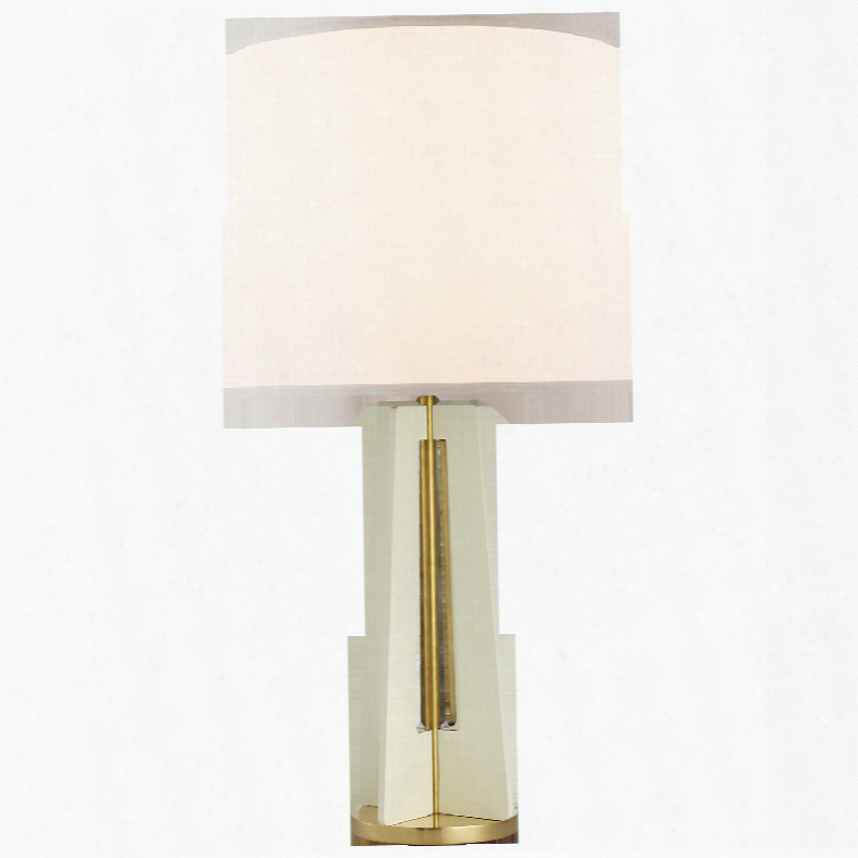 Silhouette Straight Table Lamp In Various Finishes W/ Silk Shade Design By Barbara Barry