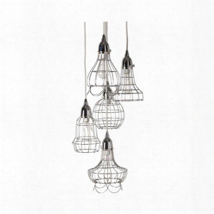 Silver Wire Five Pendant Lamp Design By Lazy Susan