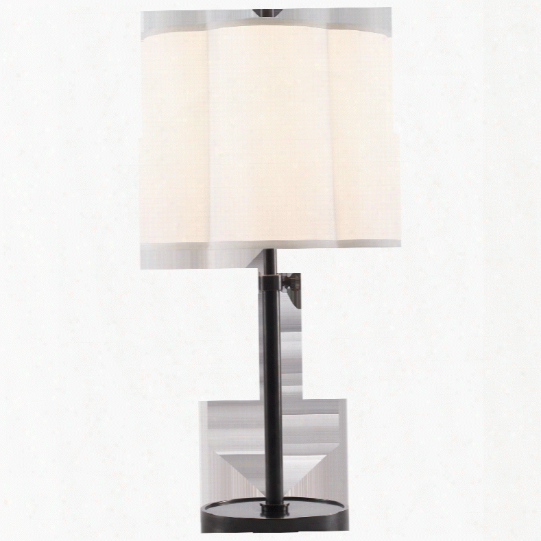 Simple Scallop Table Lamp In Various Finishes W/ Silk Shade Design By Barbara Barry