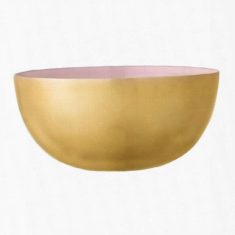 Small Enameled Aluminum Bowl In Rose & Gold Design By Bd Edition