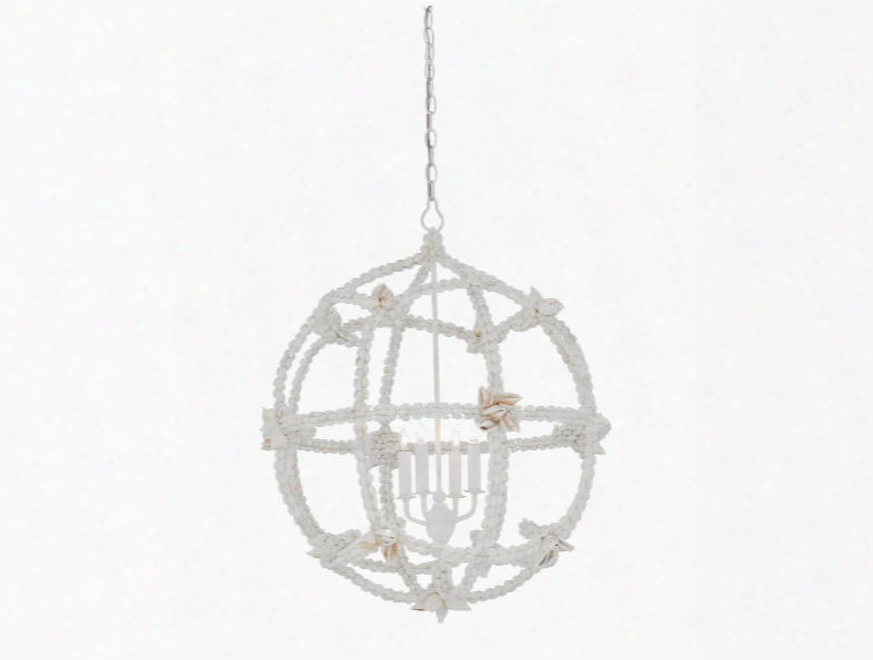 Small Seaforth Orb Chandelier In Gesso White Design By Currey & Company