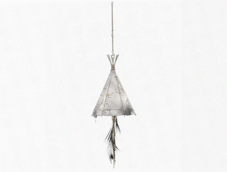 Small Stardust Teepee Chandelier In Contemporary Silver Leaf Design By Currey & Company