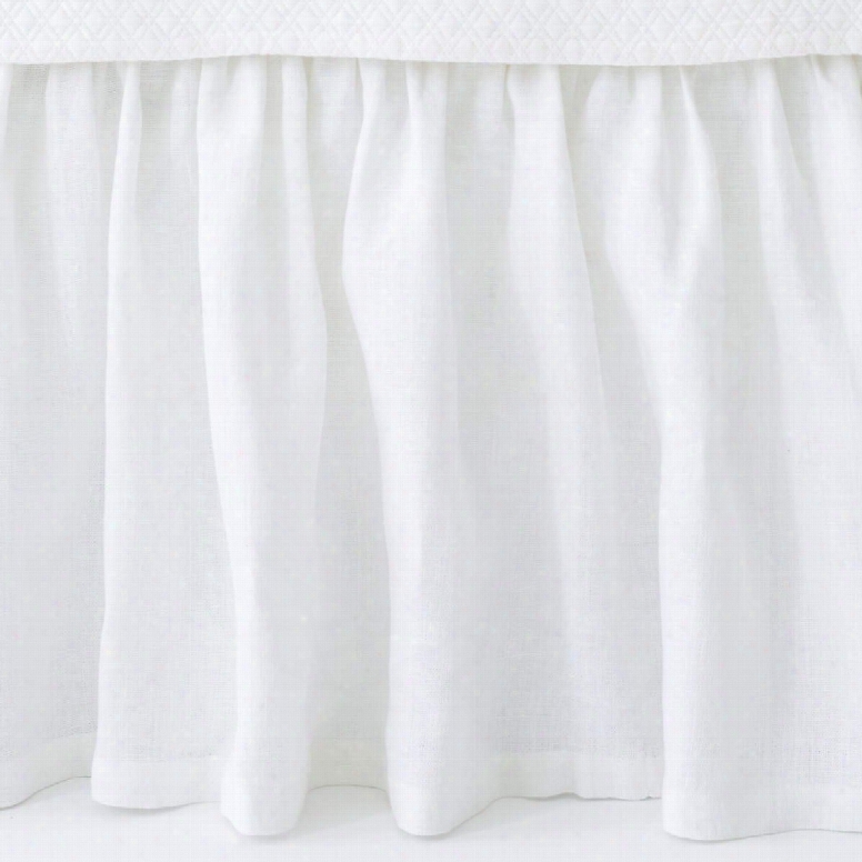 Stone Washed Linen White Paneled Bed Skirt Design By Pine Cone Hill