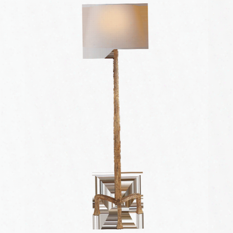 Strie Floor Lamp In Various Finishesw / Natural Paper Shade Design By E. F. Chapman