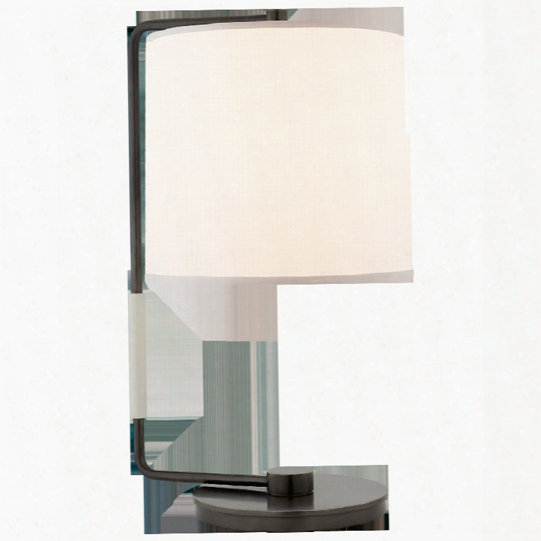 Swing Table Lamp In Various Finishes W/ Silk Shade Design By Barbara Barry