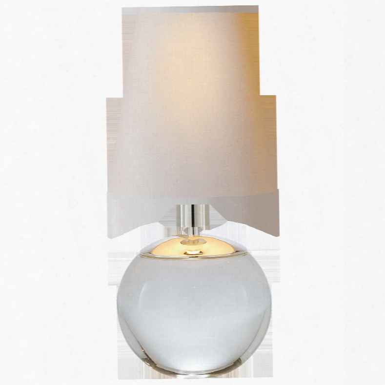 Terri Tiny Round Accent Lamp In Various Finishes W/ Natural Paper Shade Design By Thomas O'brien