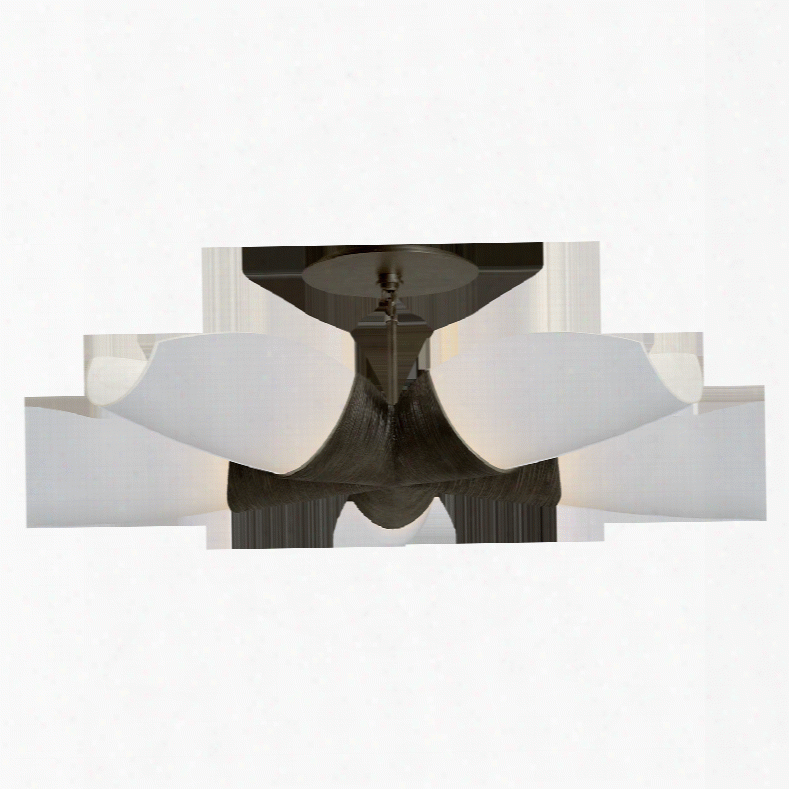 Utopia Medium 5 Arm Chandelier In Various Finishes W/ White Glass Design By Kelly Wearstler