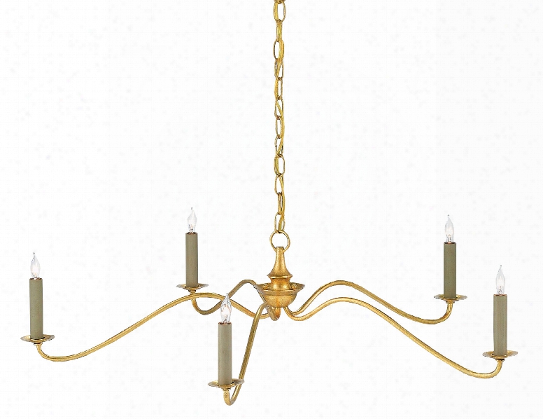 Valais Chandelier In Contemporary Gold Leaf Design By Currey & Company