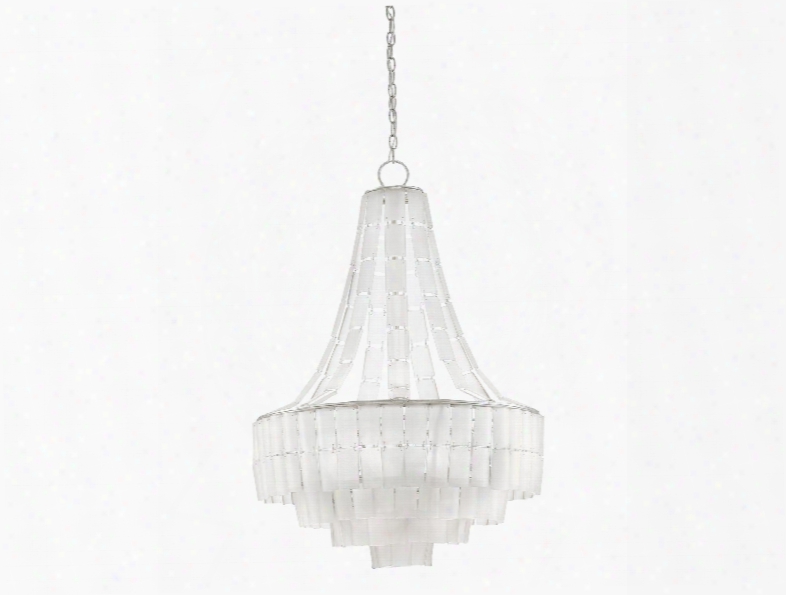 Vintner Blanc Chandelier In Contemporary Silver Leaf Design By Currey & Fellowship