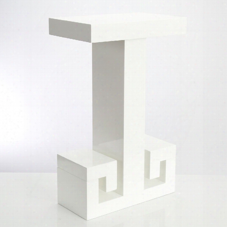 White Greek Key Accent Table Design By Couture Lamps