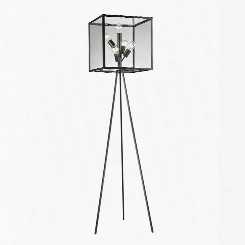 Workshop Glass Cube Floor Lamp In Aged Bronze Design By Lazy Susan