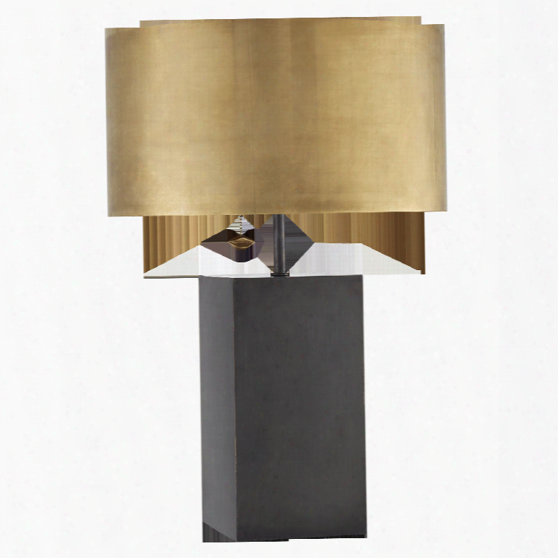 Zuma Table Lamp In Bronze W/ Antique-burnished Brass Shade Design By Kelly Wearstler
