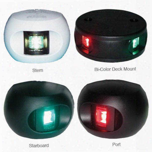 Aqua Signal Series 33 Led Navigation Light, Starboard Side Mount, Black Housing