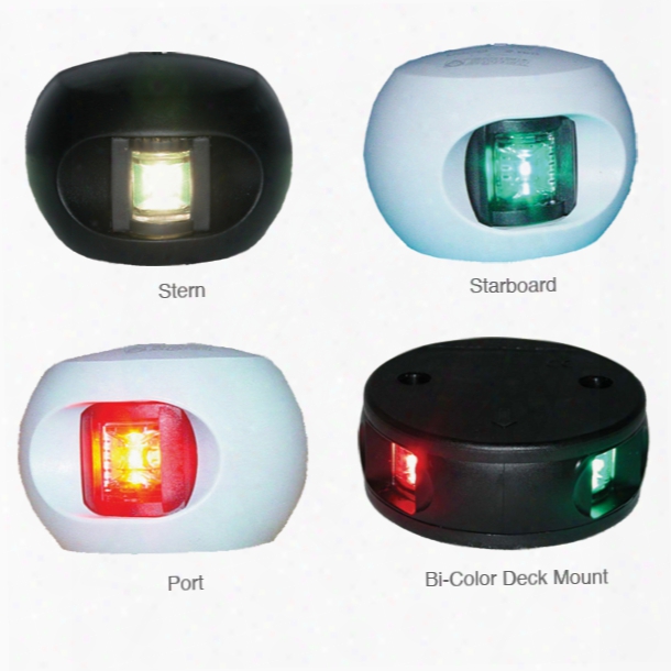 Aqua Signal Series 34 Led Navigation Light, Starboard Side Mount, Black Housing