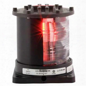 Aqua Signal Series 65 Navigation Light, Port, Black, 115/230v