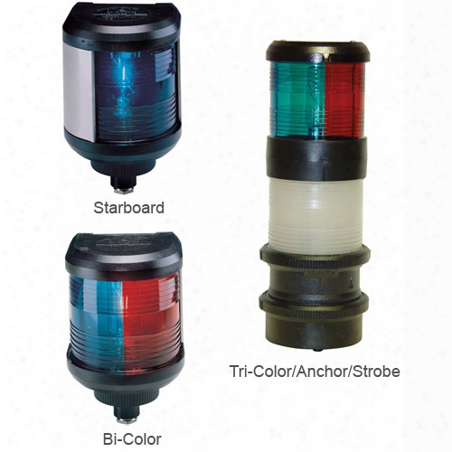 Aqua Signal Tri-color␠, Anchor Nav Light, 10-1/4"h X 3-1/2"dia.