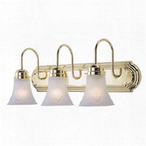Decorativ Evanity Fixture, Maximum Three 60 Watt Incandescent Medium Base Bulbs, 24 In., Polished Brass 671730