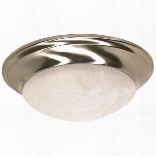 Flush Mount One Light 12 In. Brushed Nickel With Alabaster Glass 102558