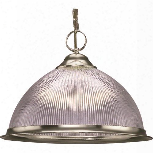 Glass Dome Pendant Ceiling Fixture, Maximum One 60 Watt Incandescent Medium Base Bulb, Brushed Nickel 558725