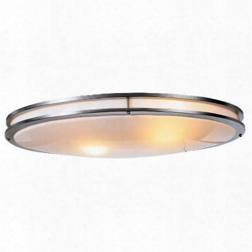 Monument 614011 Indoor Fluorescent Oval Ceiling Fixture, Brushed Chrome 614011