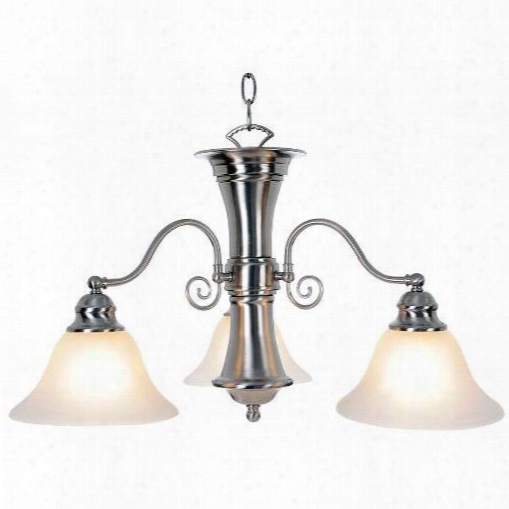 Monument 617254 Wellington Lighting Collection, 3 Light Chandelier, Brushed Nickel 617254