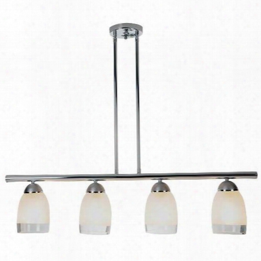 Monument 617510 Essen Lighting Collection, 4 Light Island Pendant, Polished Chrome With Brushed Nickel Accents 617510