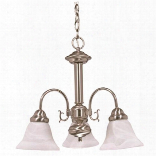 Nuvo Bal Lerina Transitional Chandelier, Bushed Nickel, 20x17, Uses 3 60-watt Medium Base Bulbs (not Included) 102641