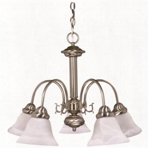 Nuvo Ballerina Transitional Chandelier, Bushed Nickel, 24x18, Uses 5 60-watt Medium Base Bulbs (not Included) 102643