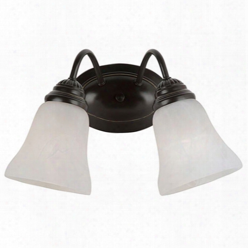 Sea Gull Lighting 44761-782 2-light Bath Heirloom Bronze Finish Alabaster Glass