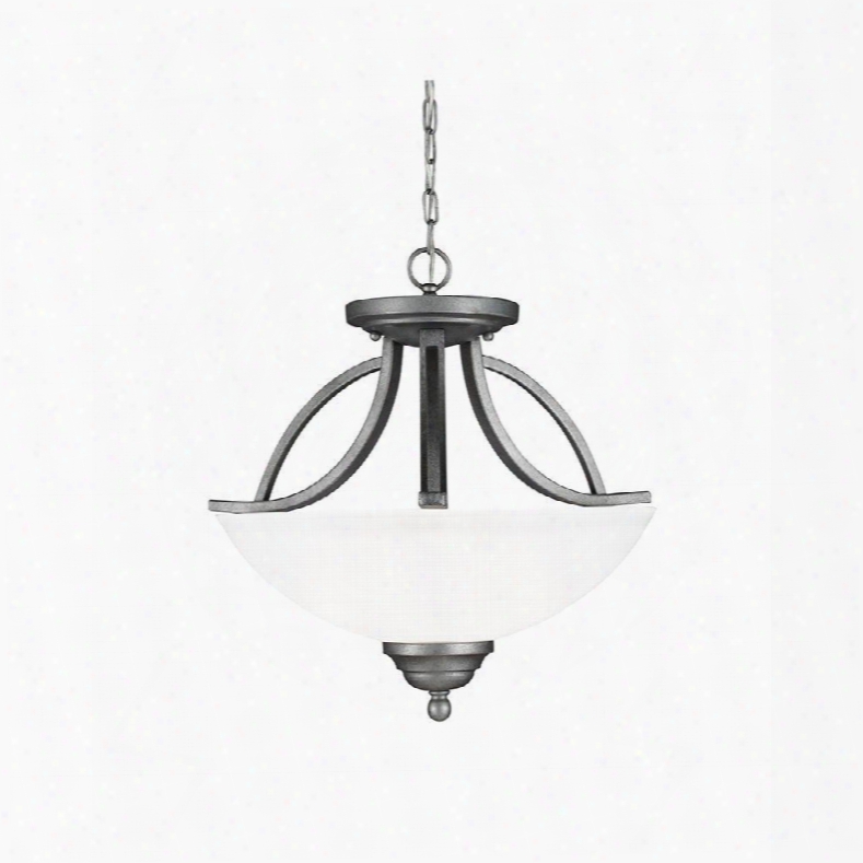 Sea Gull Lighting 7731402-57 Vitelli Round Semi Flush Ceiling 2-light Pewter