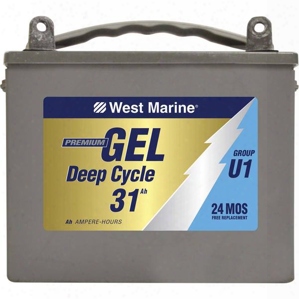 West Marine Group U-1 Gel Deep Cycle Marine Gel Battery, 31.6 Amp Hours